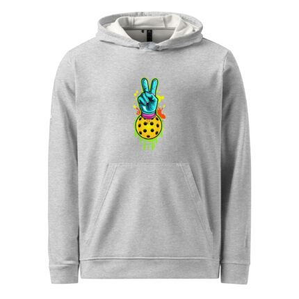 Adidas hoodie, paddle hands logo in graffiti style. Grey