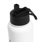 32 oz water container, white, with the paddle hands logo on the container.