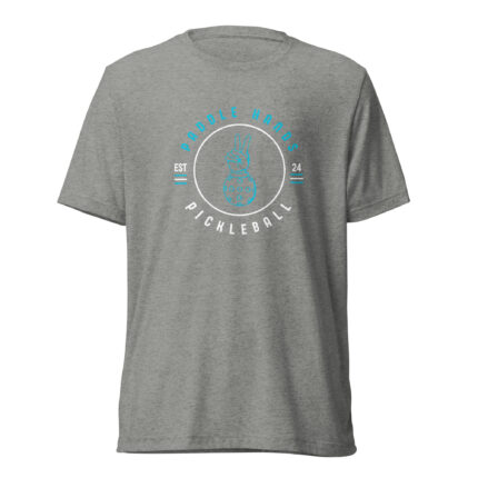 Established '24 t-shirt. Paddle hands Pickleball, on grey background
