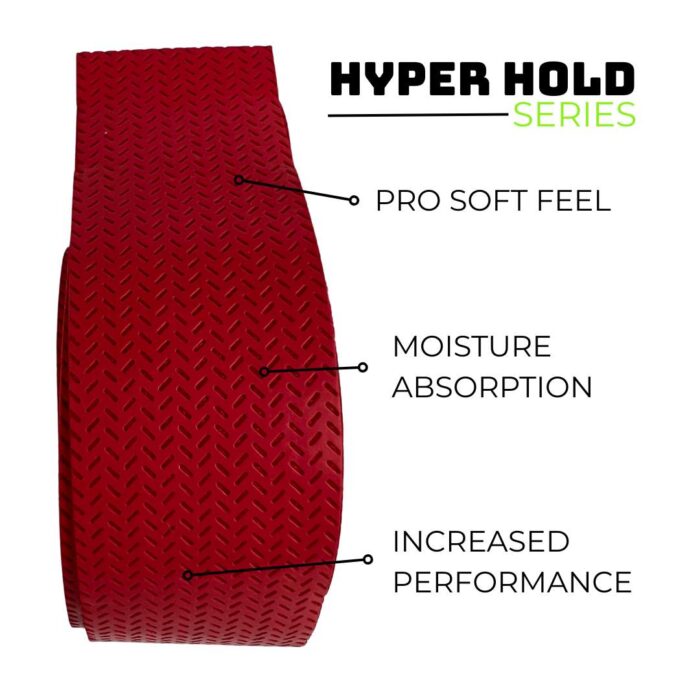 Up close shot of the moisture absorption technology of the Hyper Hold pickleball overgrip by Paddle Hands